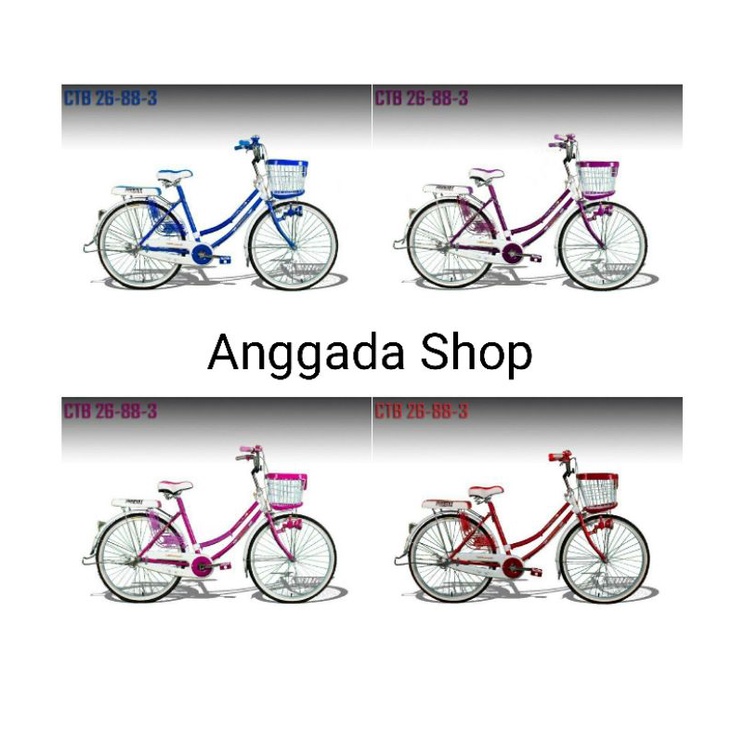 SEPEDA PEREMPUAN UKURAN 20 / 24 / 26 INCH MODEL 88-2 / 88-3 / 99 / 99-8 CEWEK REMAJA DEWASA KERANJAN