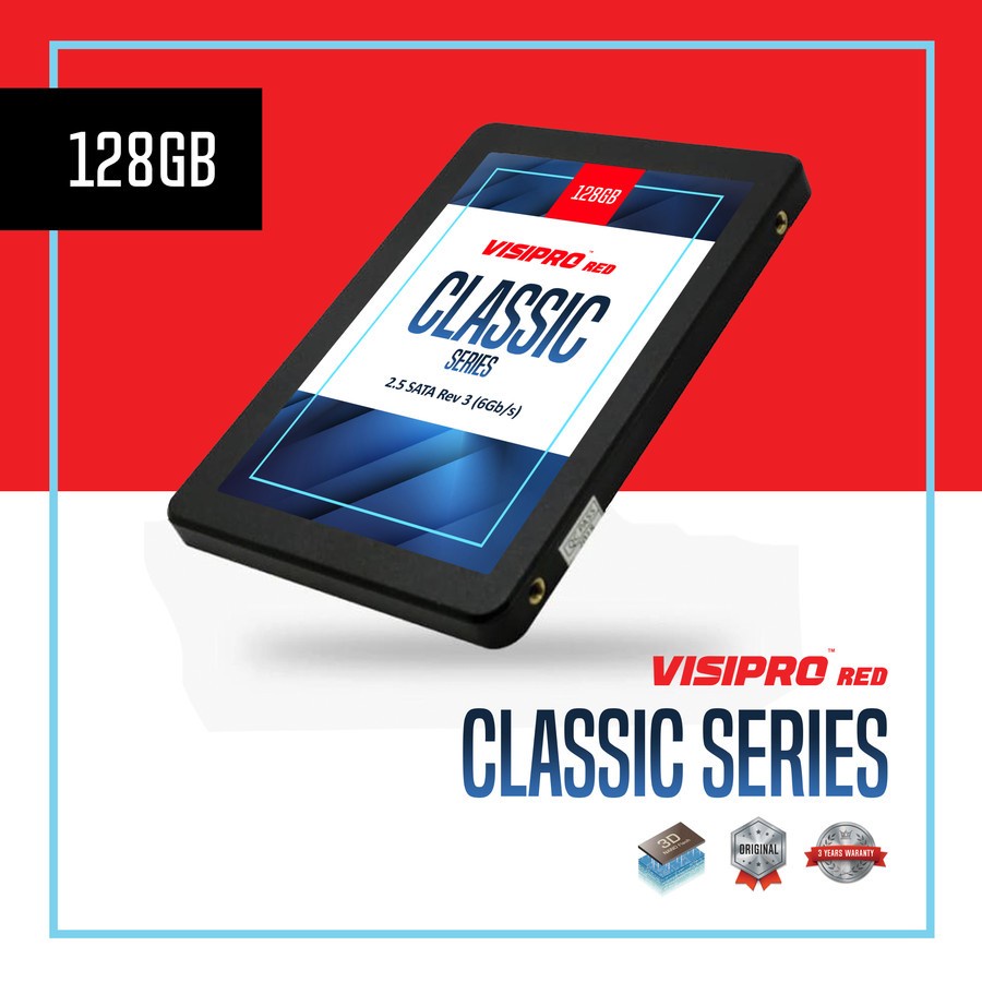 SSD Visipro Red Classic Series 128GB - SATA - 2.5'' - Garansi 3 Tahun