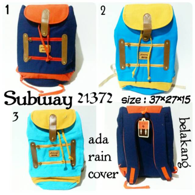 Tas subway ransel sekolah cewek original backpack keren terbaru