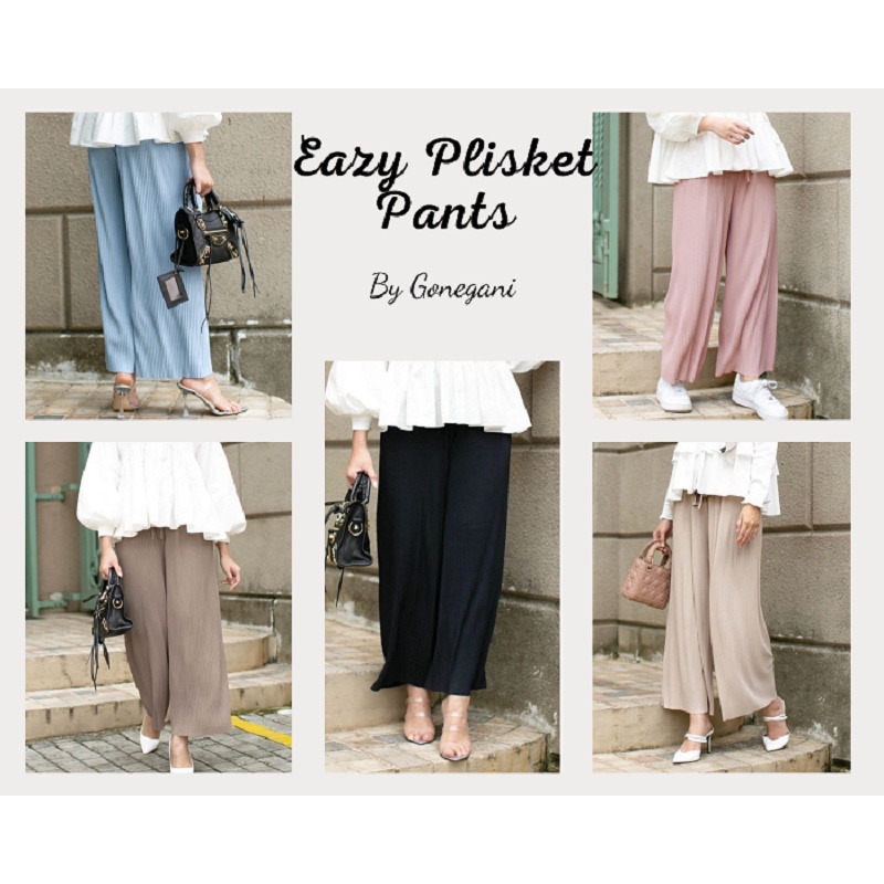 Eazy Plisket Pants by Gonegani | Original 100% by Gonegani | Celana Plisket