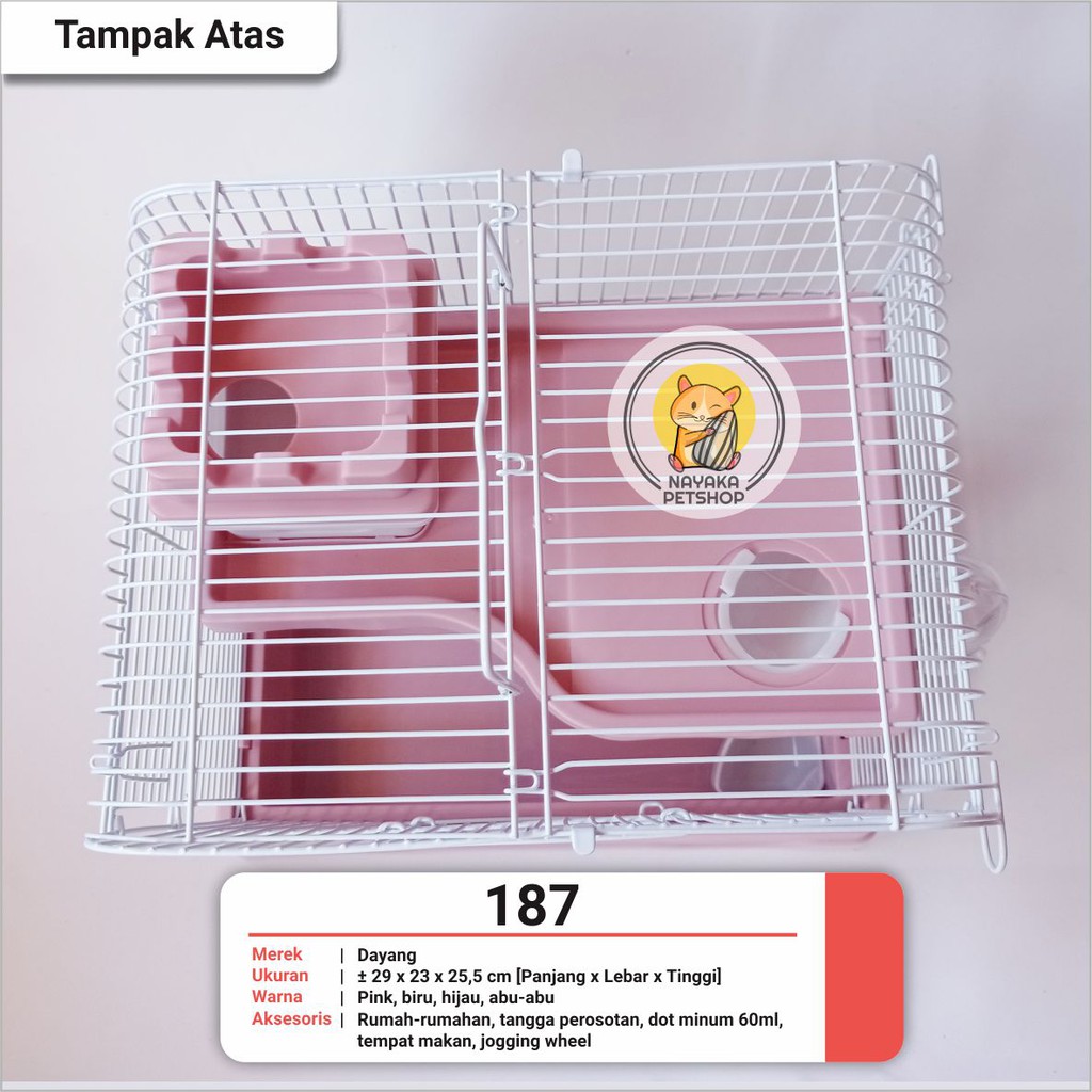 Dayang 187 Kandang Hewan Hamster Tingkat 2 Lantai