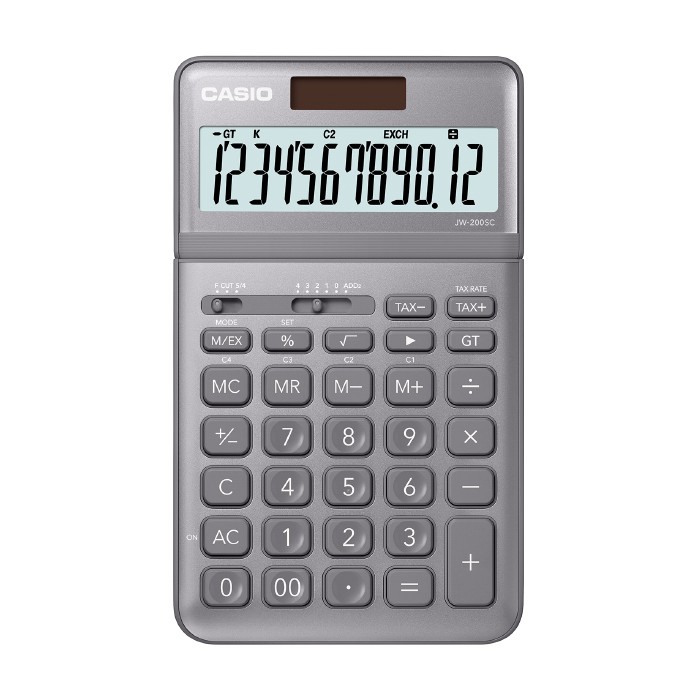 CASIO Colorful Calculator JW-200SC- Grey