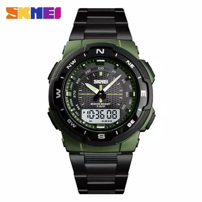 DISKON JAM TANGAN ANALOG ORIGINAL JAM TANGAN DIGITAL PRIA WATRPROOF SPORT LED - HITAM HITAM 
