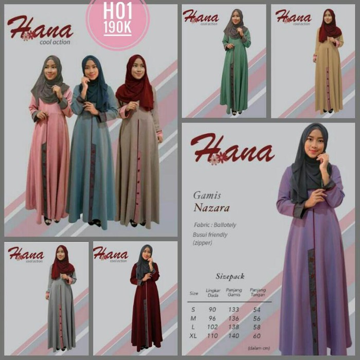 Langsung Order Gamis katun Hana H01 terbaik