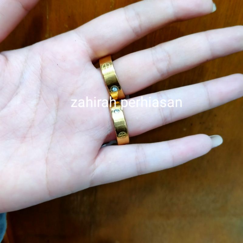 TERBARU CINCIN COIN 2 PCS PERMATA ANTI LUNTUR