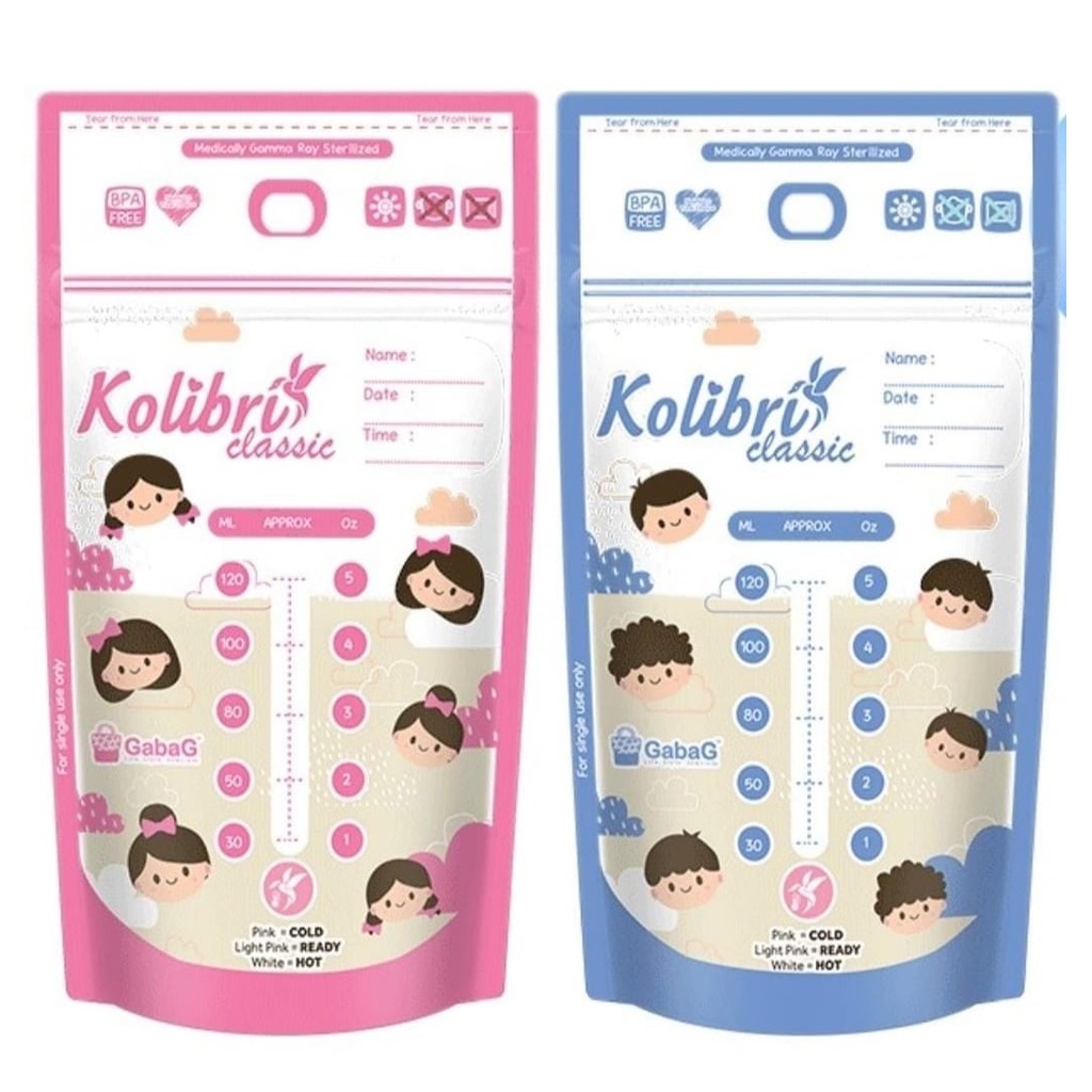 Gabag Kantong Asi Kolibri Classic 120ml BPA Free