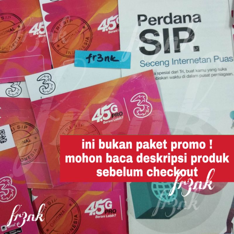 Kartu Perdana 3 Tri SIP 25GB 25rb Three Mall