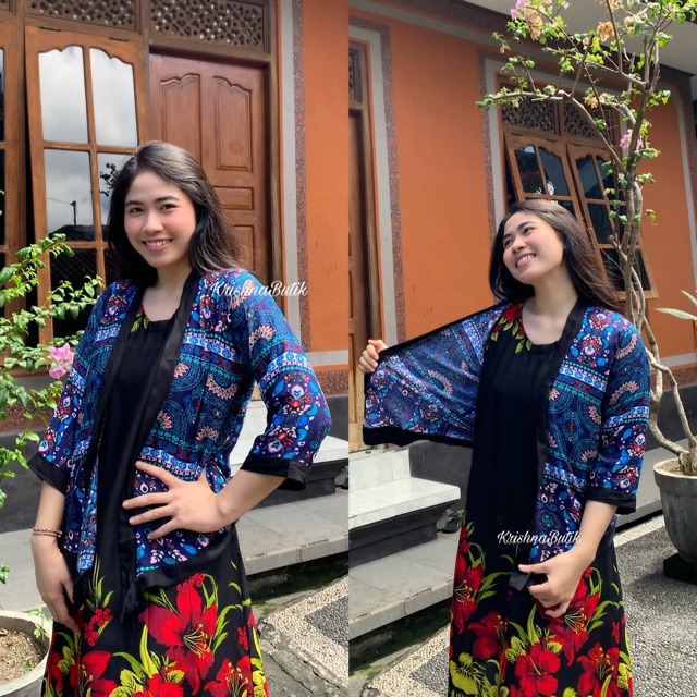 Cardigan Wanita/Luaran Motik Etnik Klasik Bali