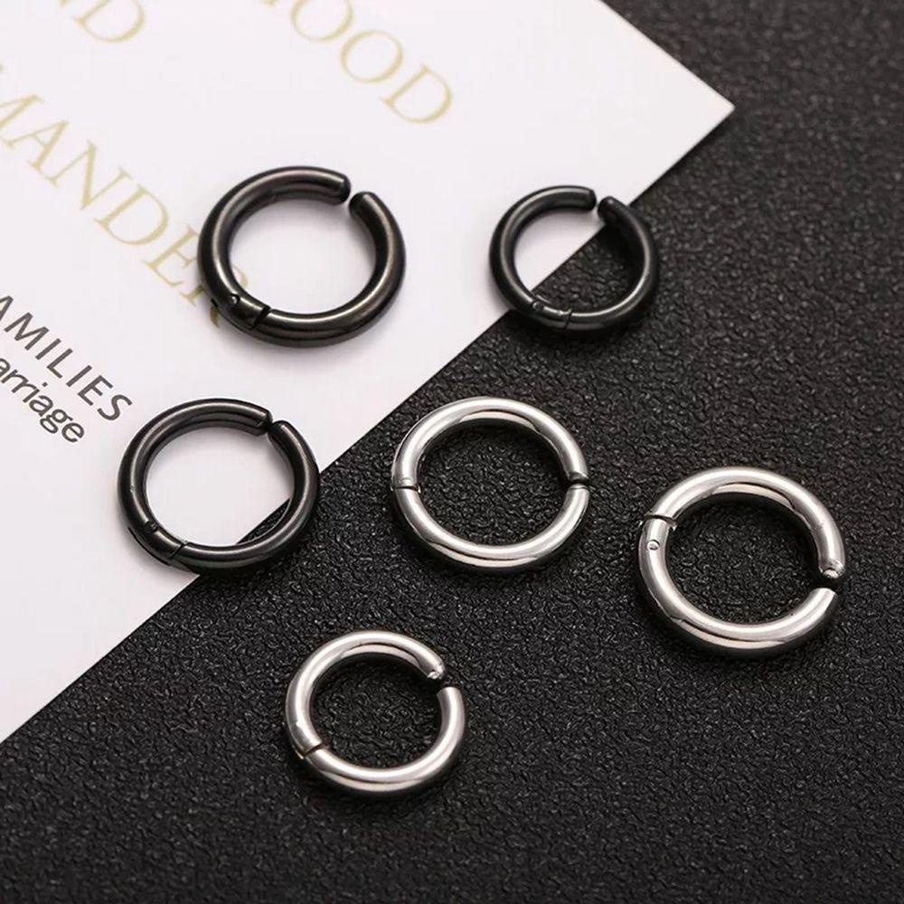 Anting Klip Tanpa Tindik Bahan Titanium Steel Warna Solid Untuk Pria Dan Wanita