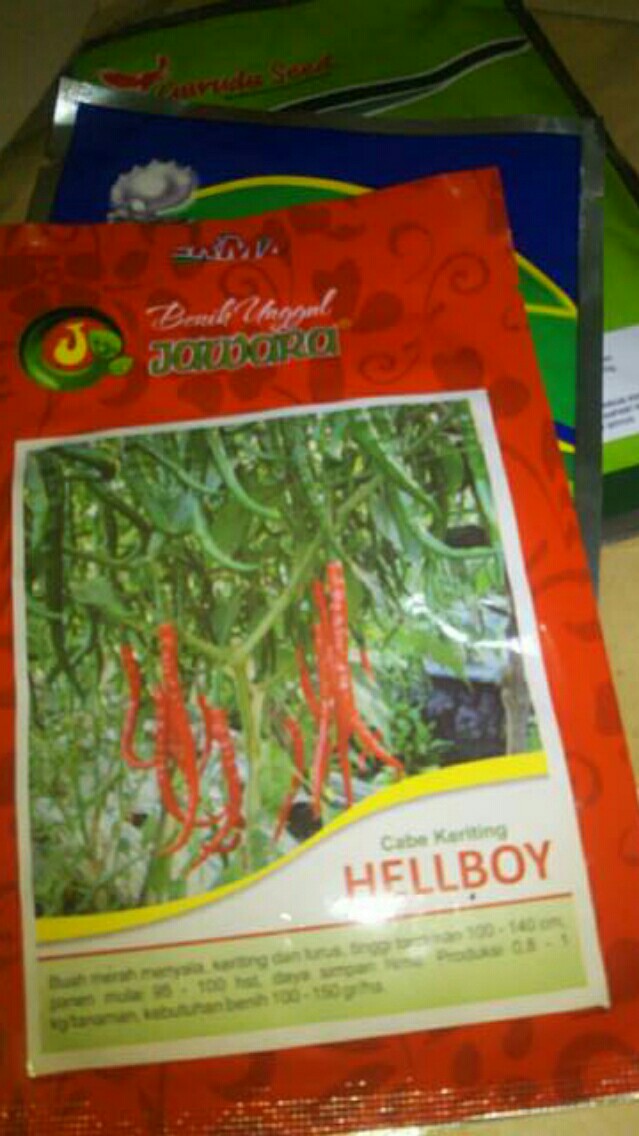 Bibit Cabe Keriting Hellboy Isi 5 Gram | Benih Cabe | Bibit Cabai Keriting | Bibit Unggul