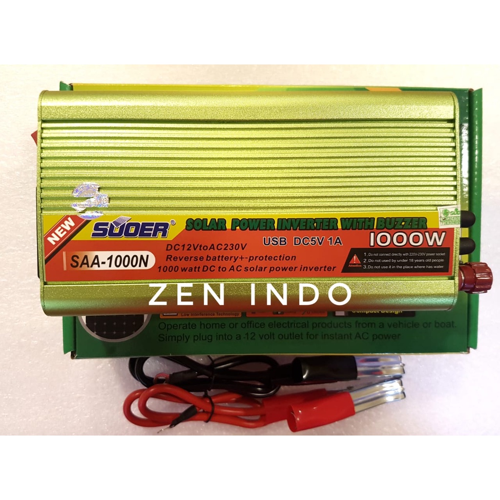 Paket 100WP dengan Solar Controller 30A dan Inverter Suoer Modified 1000W