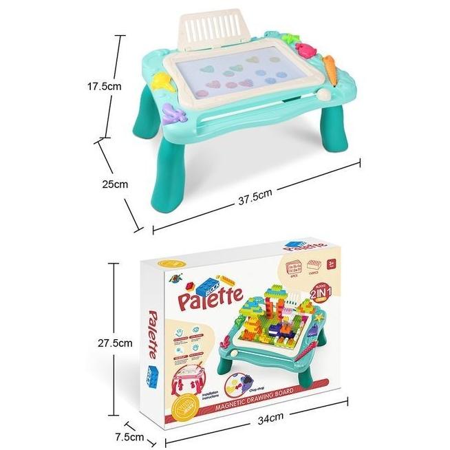 

MAINAN ANAK / MEJA BELAJAR BLOCK PALETTE 2IN1 | DRAWING MAGNETIC BOARD NO.669-25A NON COD