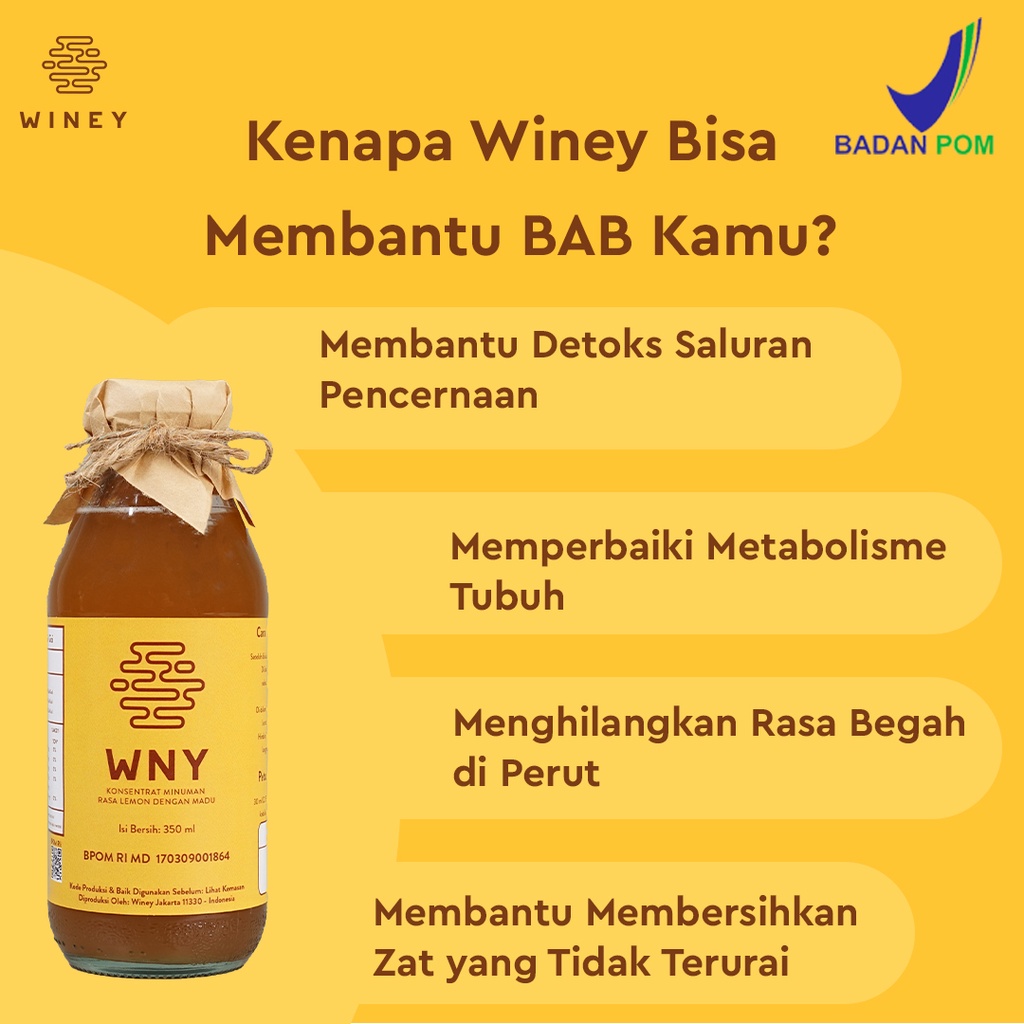 WNY |  Untuk Melacarkan BAB, Pelancar BAB, Detoks Tubuh | Winey Healthy Drink | BPOM | HALAL | BERGARANSI