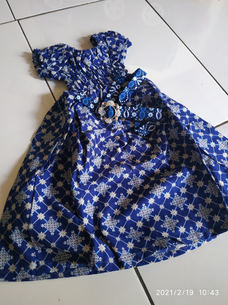 Dress Batik Anak / Daster Batik / Dres Batik Kerut