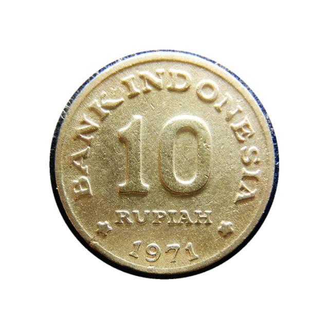 Koin 10 rupiah kancing tahun 1971