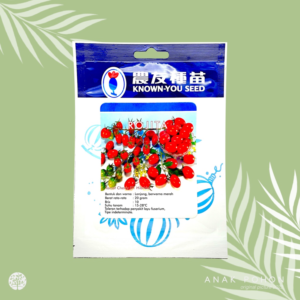 (1 PACK) Benih Tomat Ceri Merah Mini ROJITA Hibrida F1 Red Cherry Tomato Seeds - Known You Seed KYS - 5 GRAM