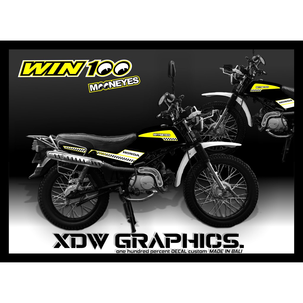 Stiker striping honda win mooneyes kuning