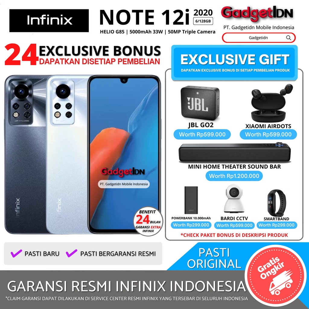 INFINIX NOTE 12i 6/128GB ( + 5GB EXTENDED RAM ) GARANSI RESMI