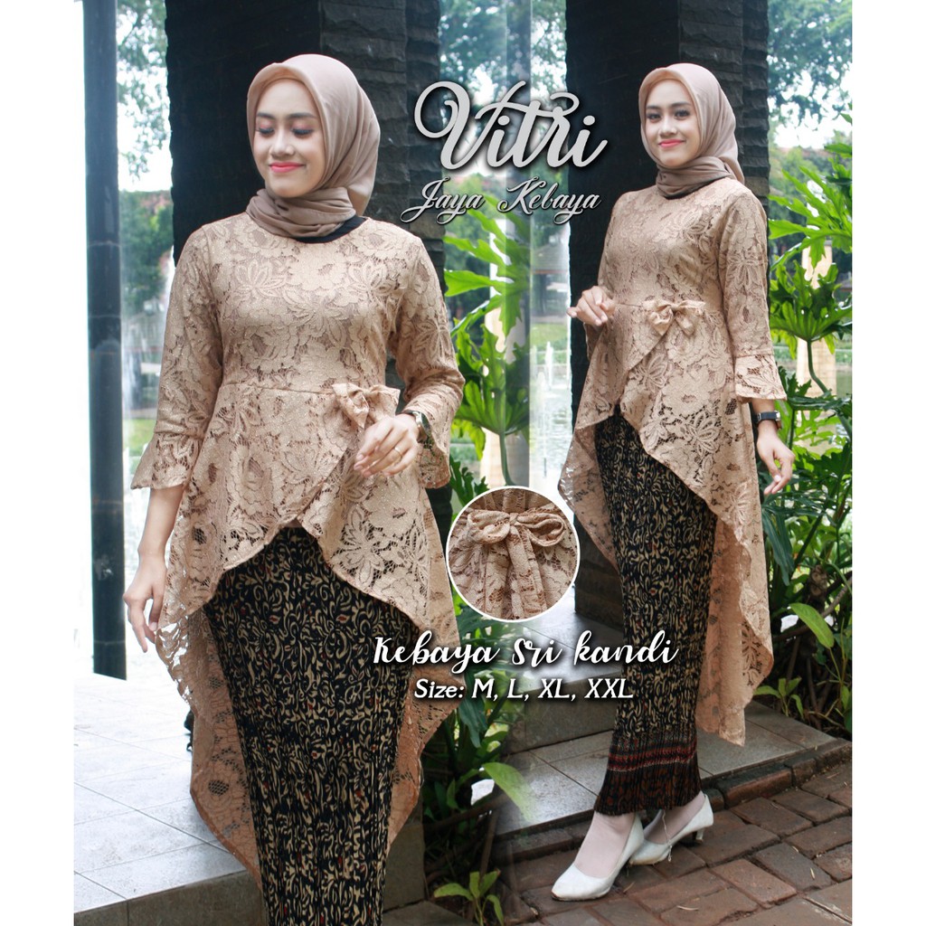 pakain wanita stelan kebaya brokat sri kandi pita new