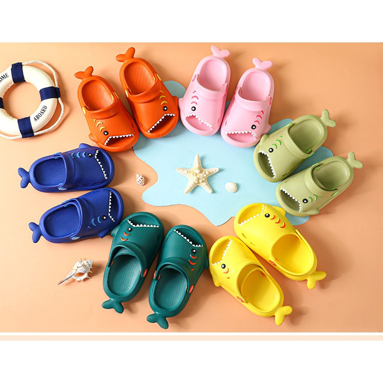 ☀ Sunly ☀ A165 Sandal Baby Shark Anti Slip Sendal Karakter Anak Bayi Hiu Lucu Import Grosir