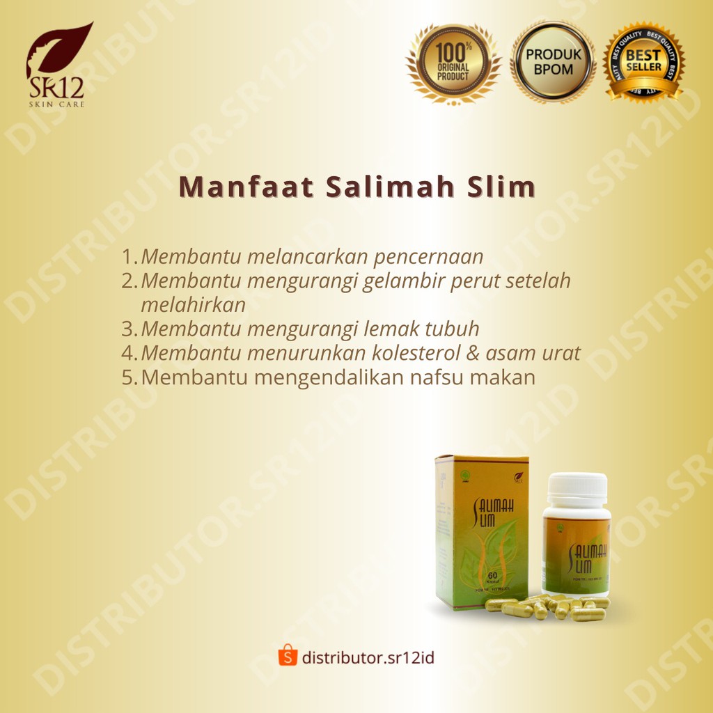 Salimah Slim SR12 Pelangsing Obat Diet Herbal Ampuh Peluntur Lemak Badan