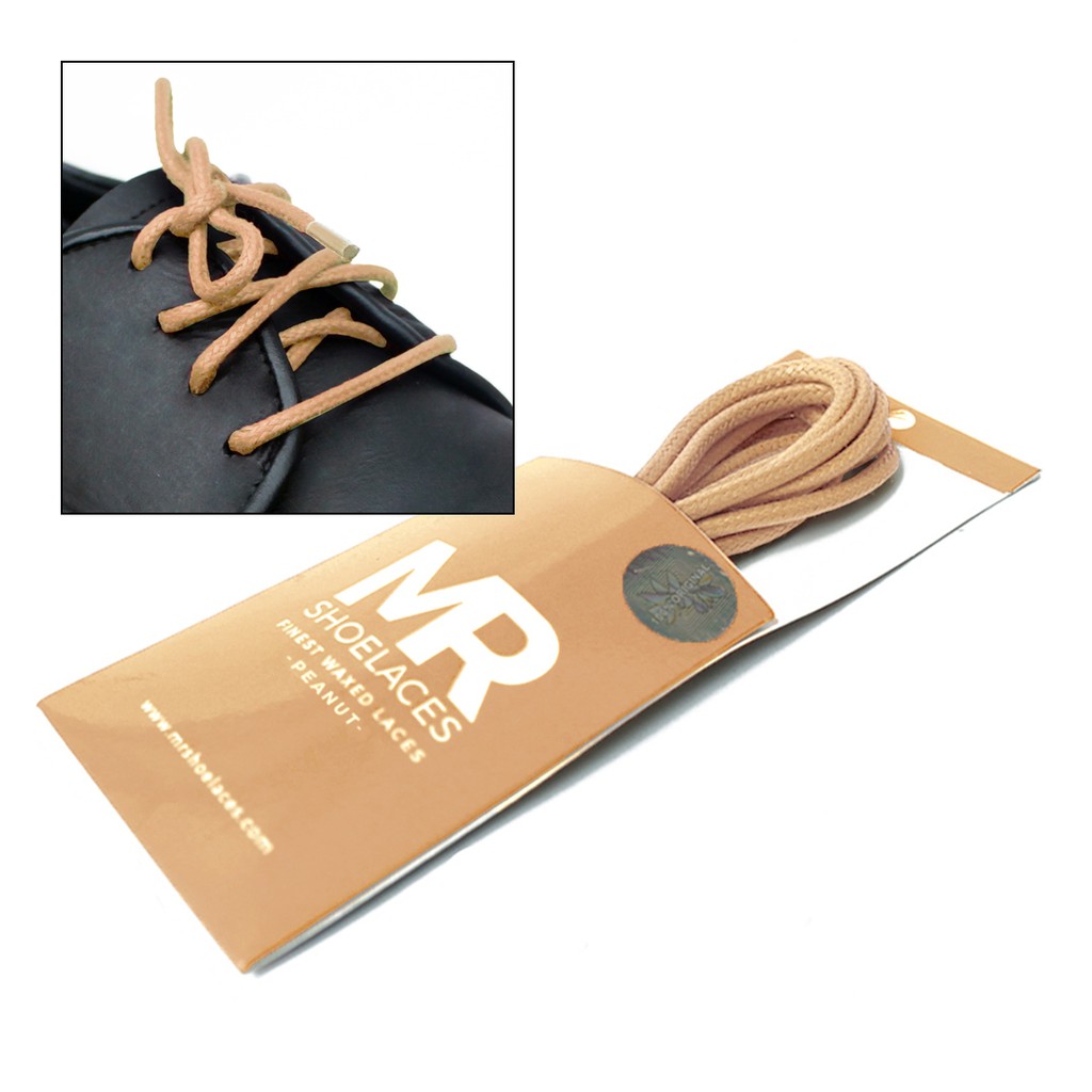 MR Shoelaces RD45 Peanut (Kacang) Tali Sepatu Lilin 2-3mm Bulat Round 50cm 60cm 70cm 80cm 90cm 100cm 120cm 150cm (Waxed Laces) - Premium Shoelace