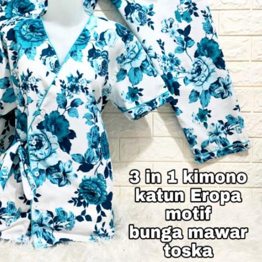 ♂ Piyama Kimono 3in1 dewasa motif Bunga ➵