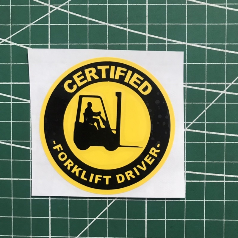stiker certified forklift driver