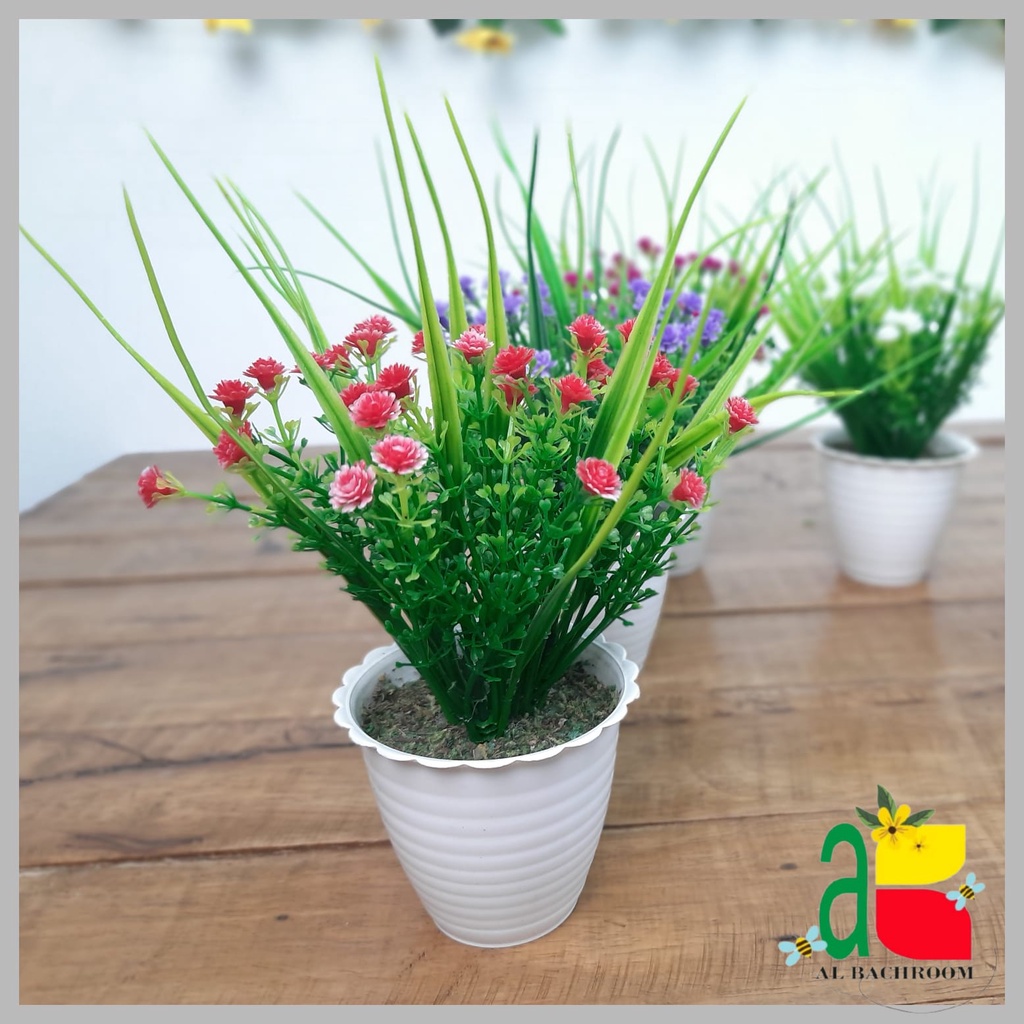 RANGKAIAN BABYBREATH RUMPUT POT TAWON 7CM RB6043 HIASAN RUMAH BUNGA ARTIFICIAL