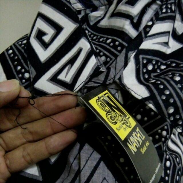 Kemeja Batik Lengan Pendek Arjuna Memanah Mozaik Abu Merak Toska Sogan Kenongo Nayshi Batik Hrb026