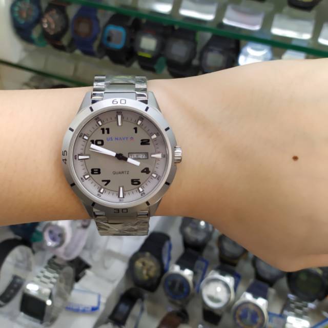 Jam Tangan Cowok US NAVY Rantai Besi