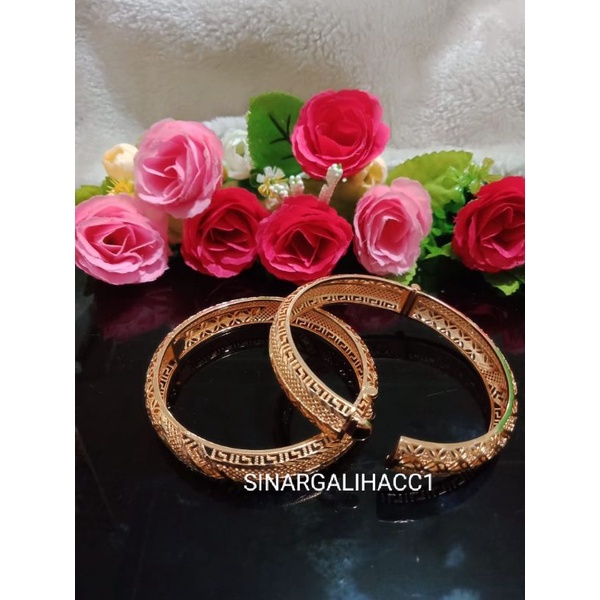 perhiasan xuping mewah gelang cantik lapis mas 24 karat