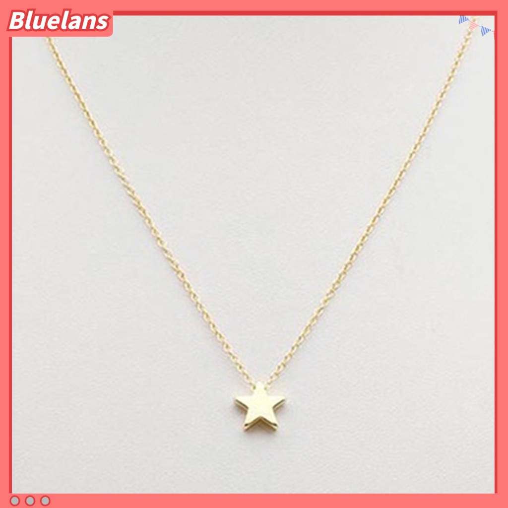 Bluelans Necklace Simple Anti-rust Women Five Point Star Shape Clavicle Chain