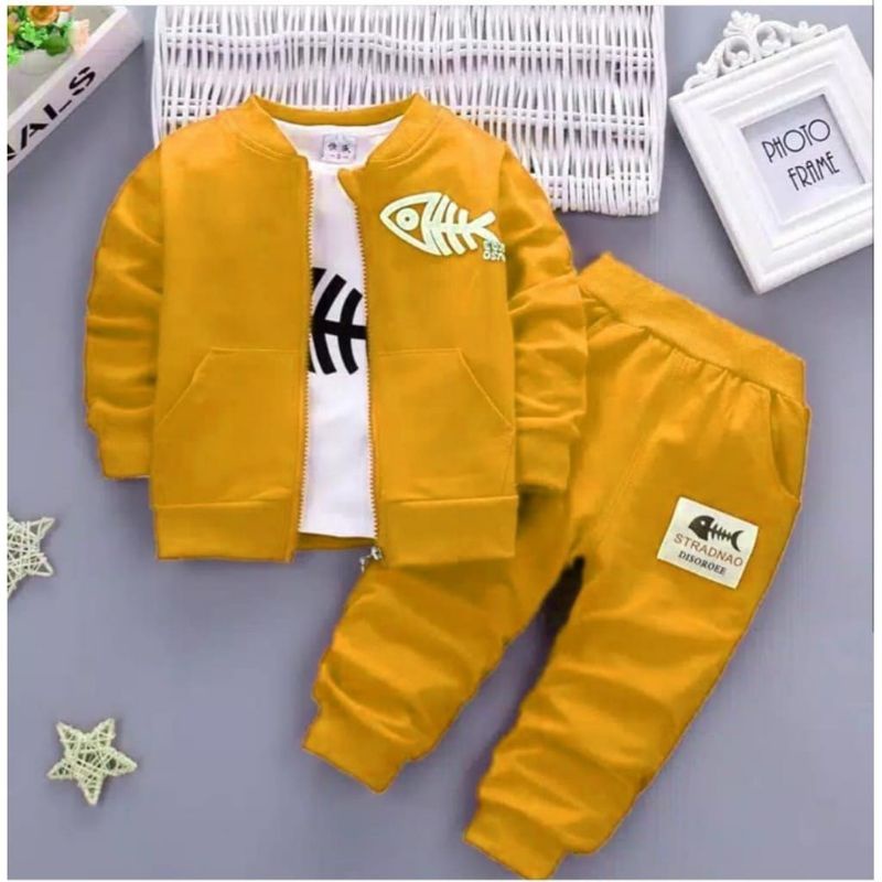 SET SWEATER IWAK 3 IN 1  ANAK/ SET JOGER ANAK MOTIF IKAN 1-5 THN