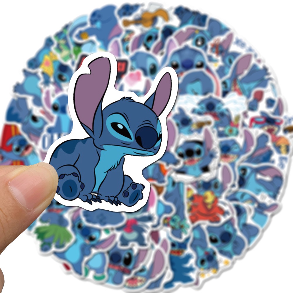 50 Anime cartoon Stitch stickers car stickers luggage stickers trolley case waterproof graffiti stickers