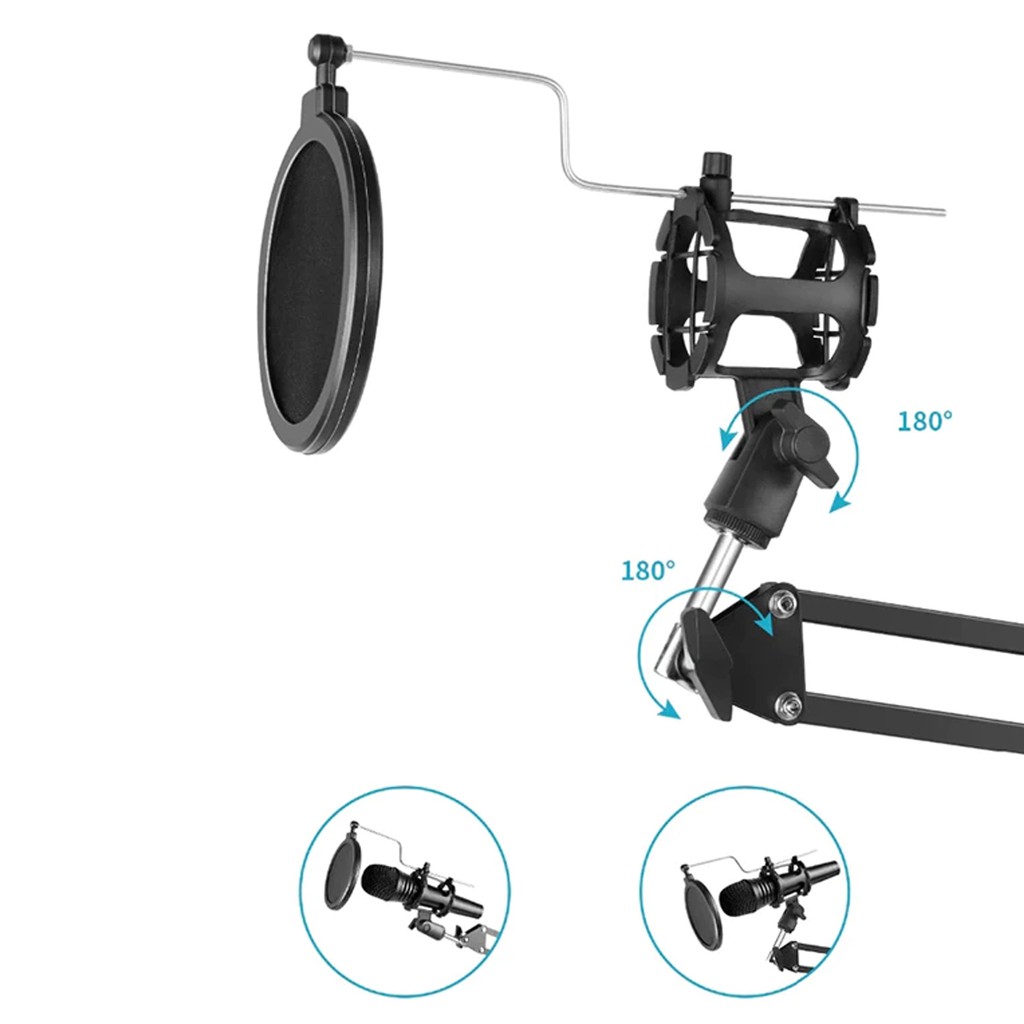 Stand Microphone / Stand Mic / Arm Suspensi Lazypod / Arm Stand Mic Holder HP DH 203 Untuk Mic Condenser