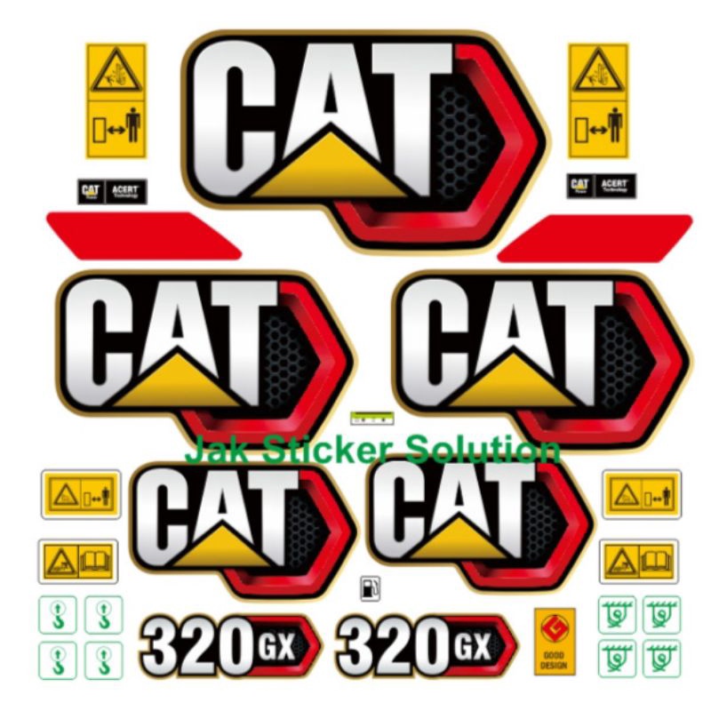 Stiker Excavator Caterpillar Cat 320GX Caterpillar Sticker Alat Berat