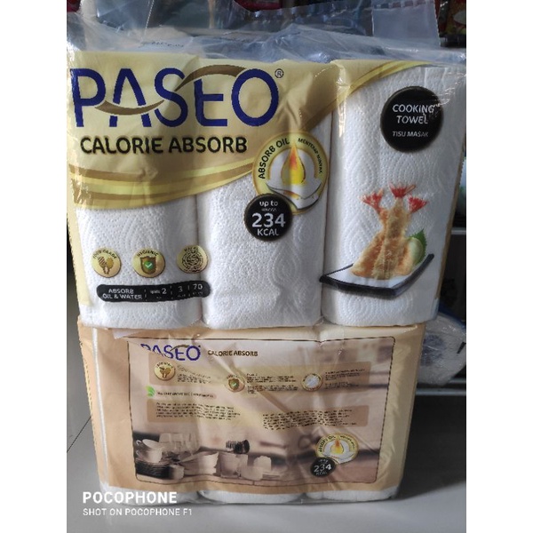 Paseo Kitchen Paket Isi 3 Roll Dapur Calorie Absorb Menyerap Minyak Tisu Masak Tissu Kering Tissue