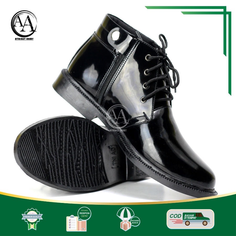 Sepatu PDH 03 TNI AD Satpam Security Sepatu Kerja Dinas Pria Polisi Tali Resliting Sepatu Kantoran - DT03