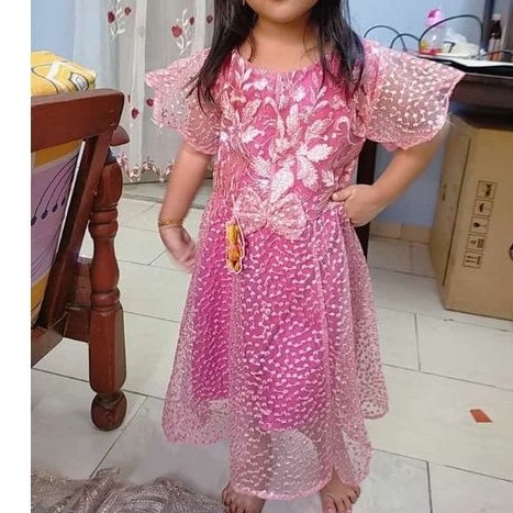 DRESS BRUKAT ANAK USIA 1-2 TAHUN / MINI DRESS BROKAT CORNELI / GAUN BRUKAT PESTA ANAK KEKINIAN / DRESS KONDANGAN KID