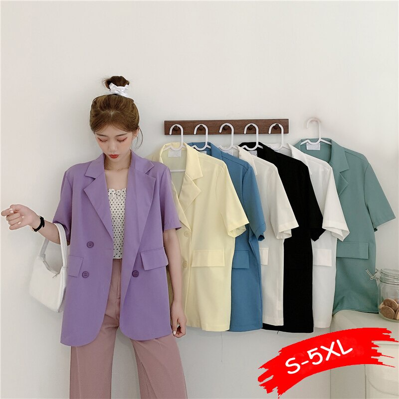 Blazer Korea Wanita Lengan Pendek Outerwear