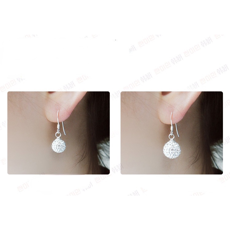 Anting Kristal Berlian Imitasi Shambhala Bahan Silver Plated 925 Untuk Aksesoris