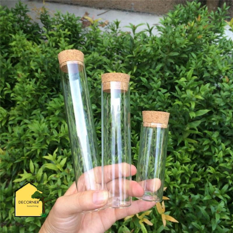 BESTPROMO BOTOL KACA MINI DIY DEKORASI TUTUP KAYU ESTETIK UNTUK BUMBU DAN HIASAN