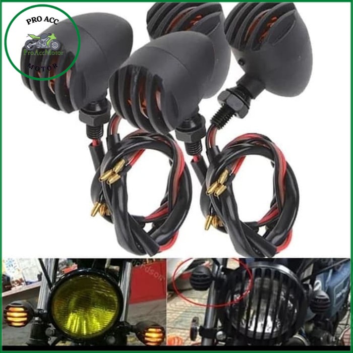 Lampu Sen Retro Bulat Harley Caferacer japstyle cub jeep grill