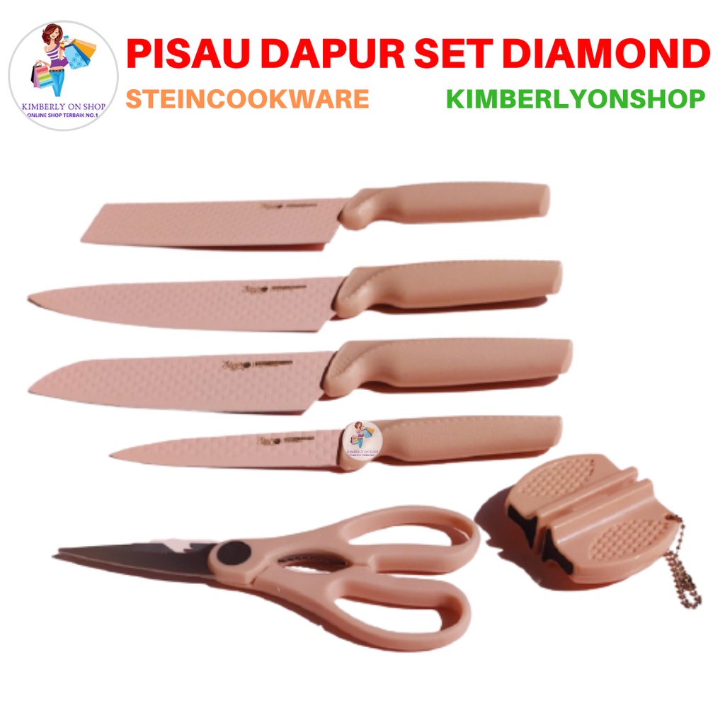 Pisau Diamond Knives Set 6 in 1 Pisau Dapur Stein Cookware