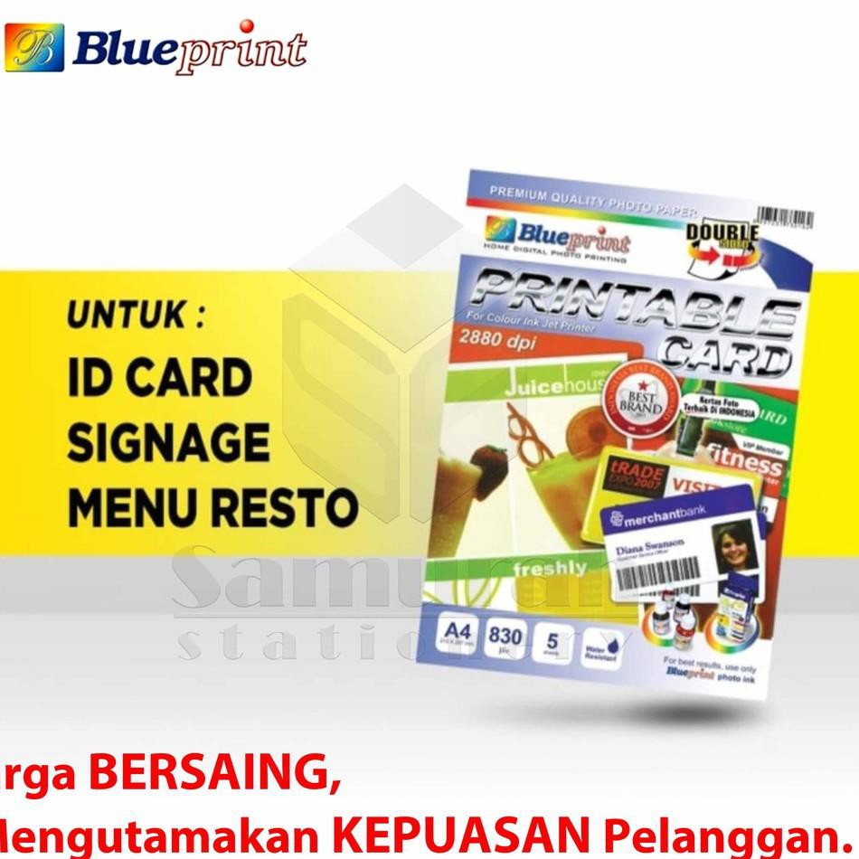 

(Bisa COD) Bahan ID Card Blueprint Ukuran A4 830 Um / Printable Card BP - GPA4210 .....
