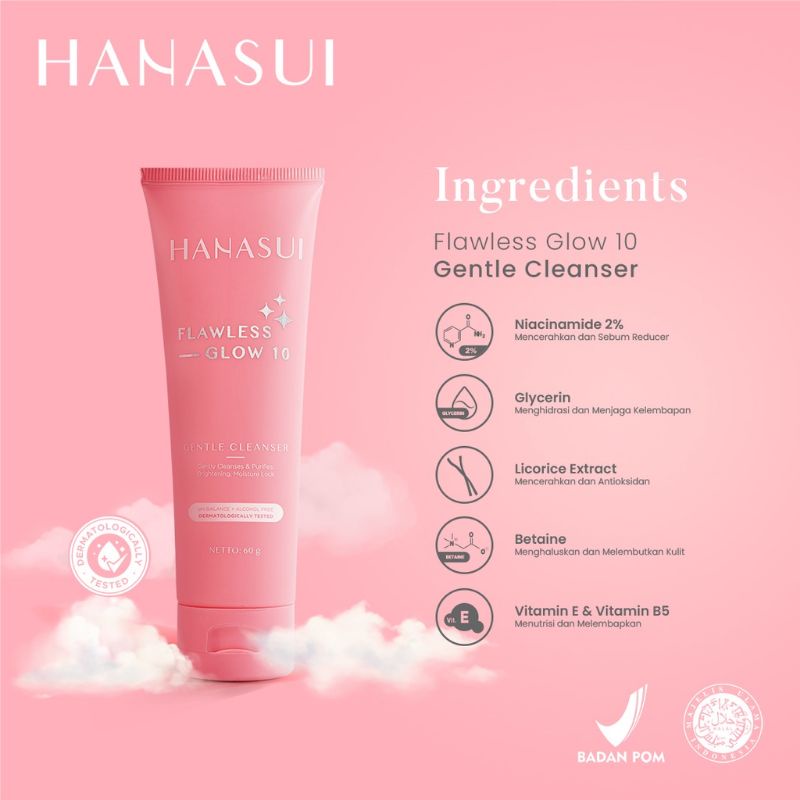 Hanasui Flawless Glow 10 Series + Pouch (Paket Isi 4pcs)