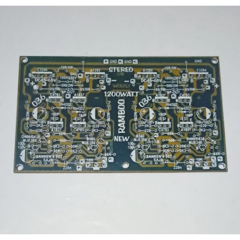 PCB Power Amplifier 2 Tingkat Stereo Type 036