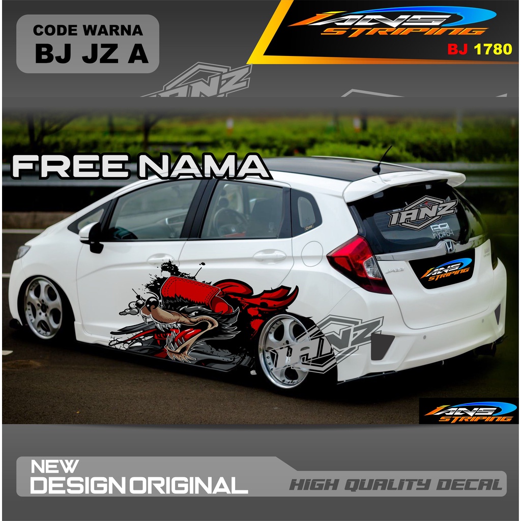 STIKER DECAL ANIMASI SRIGALA MOBIL HONDA JAZZ  AYLA AGYA AVANZA SWIFT YARIS / STIKER MOBIL DECAL MOBIL / STIKER VARIASI MOBIL AGYA AYLA JAZZ SITI CITY / DECAL STIKER MOBIL