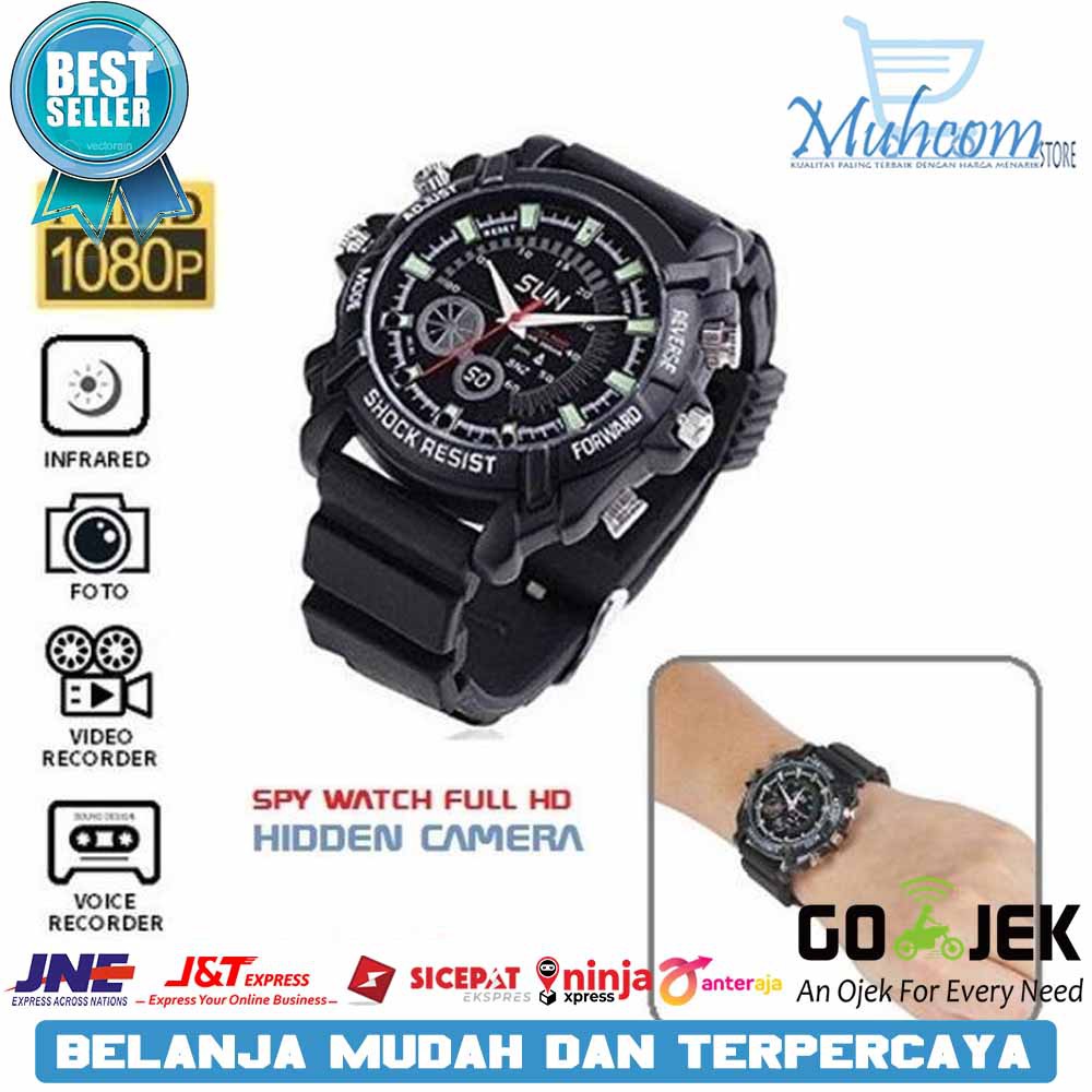 Spy Jam Tangan Kamera FULL HD 1080P 8GB  Kamera Jam Tangan Night Vision